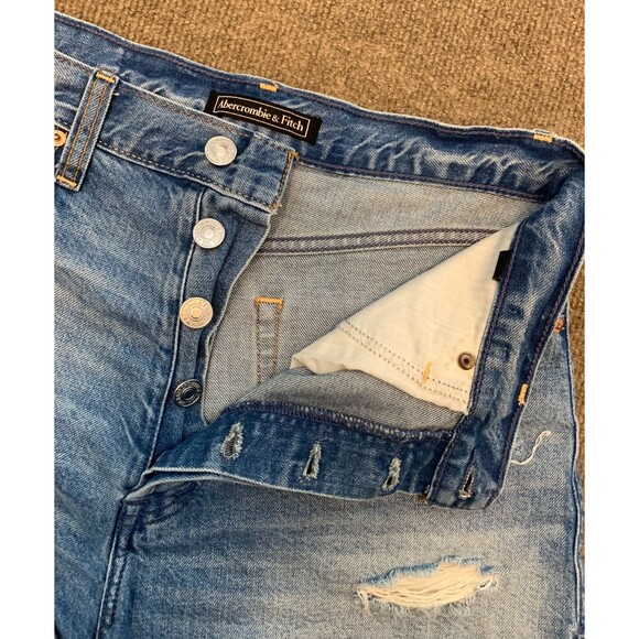 Abercrombie & Fitch Shorts Womens 27 High Rise Distressed Button Fly Beach Denim - Picture 3 of 9